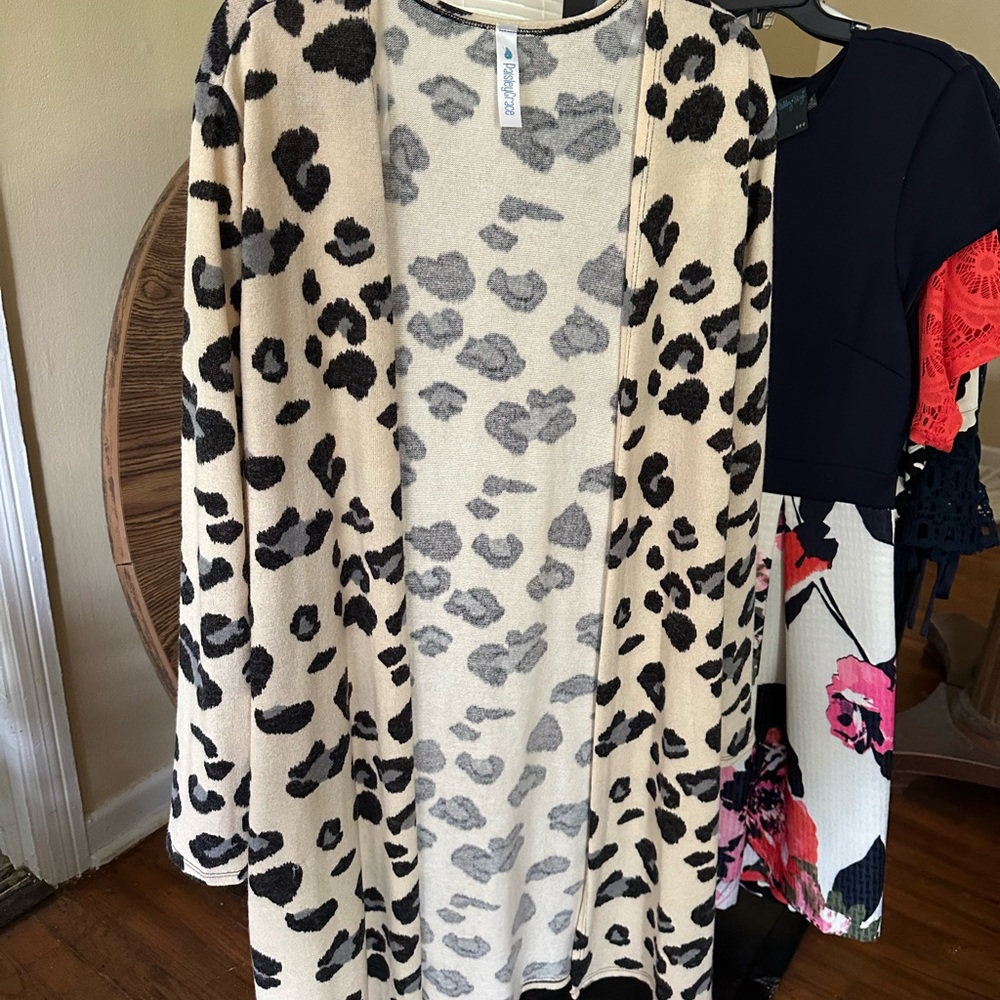 Leopard Print Open Front Cardigan